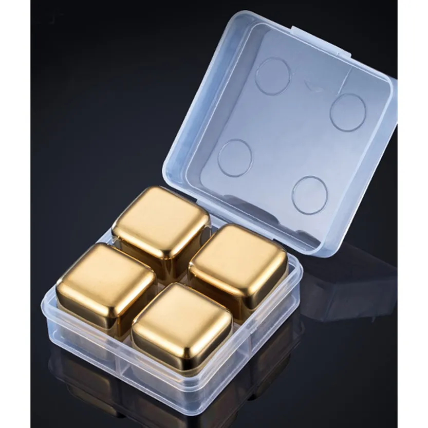 Funki Buys | Whisky Stones | Gold Stainless Steel Reusable Ice Cubes