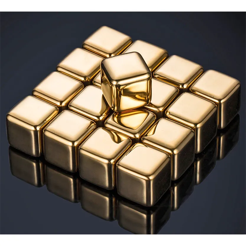 Funki Buys | Whisky Stones | Gold Stainless Steel Reusable Ice Cubes