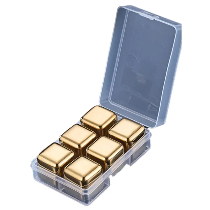 Funki Buys | Whisky Stones | Gold Stainless Steel Reusable Ice Cubes