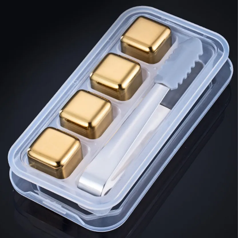 Funki Buys | Whisky Stones | Gold Stainless Steel Reusable Ice Cubes
