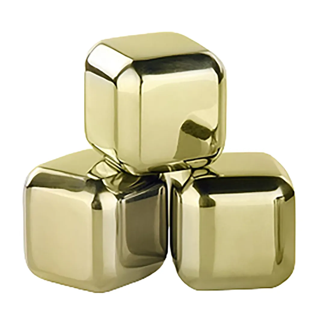 Funki Buys | Whisky Stones | Gold Stainless Steel Reusable Ice Cubes