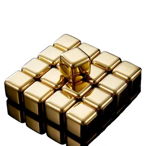 Funki Buys | Whisky Stones | Gold Stainless Steel Reusable Ice Cubes