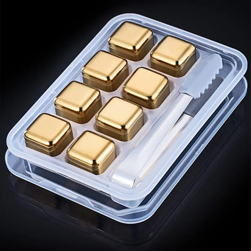 Funki Buys | Whisky Stones | Gold Stainless Steel Reusable Ice Cubes