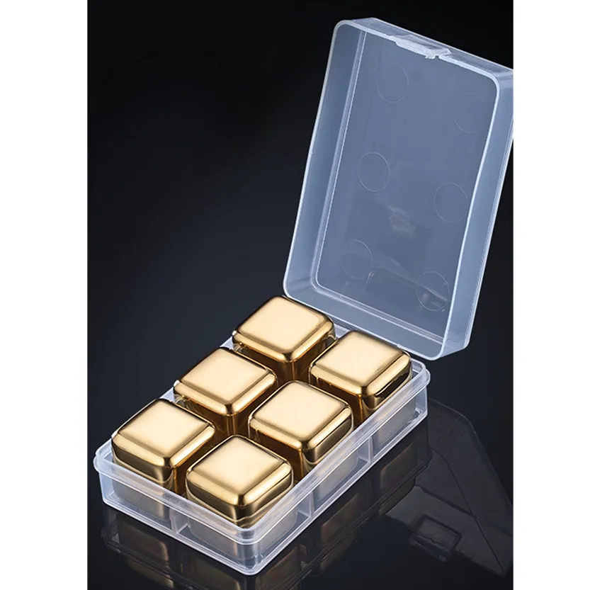 Funki Buys | Whisky Stones | Gold Stainless Steel Reusable Ice Cubes