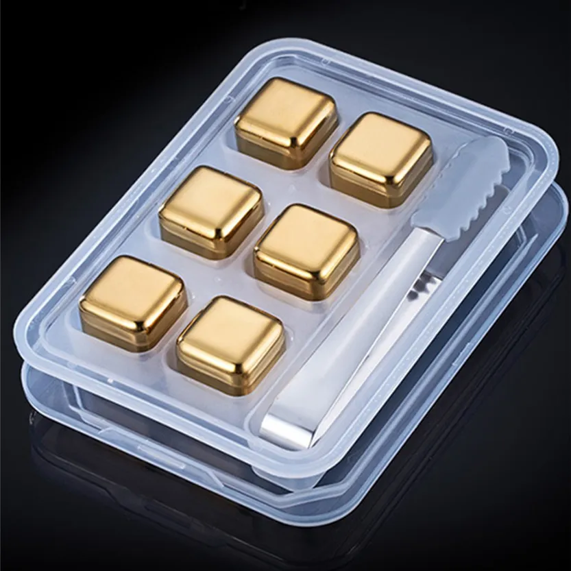 Funki Buys | Whisky Stones | Gold Stainless Steel Reusable Ice Cubes