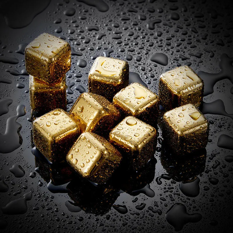 Funki Buys | Whisky Stones | Gold Stainless Steel Reusable Ice Cubes