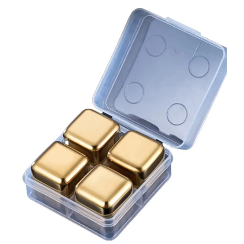 Funki Buys | Whisky Stones | Gold Stainless Steel Reusable Ice Cubes