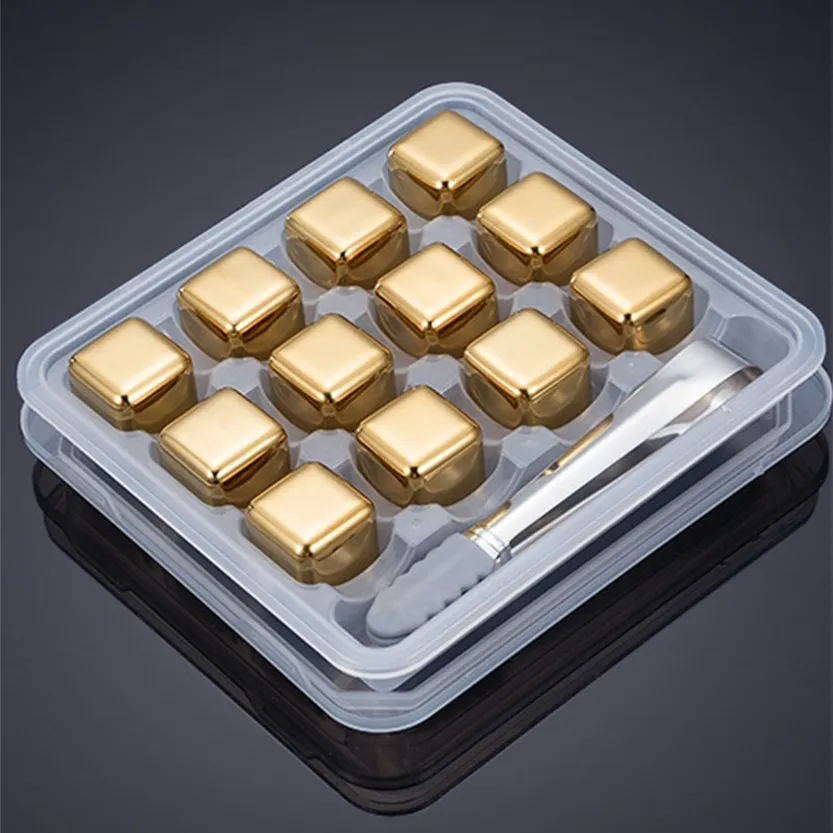Funki Buys | Whisky Stones | Gold Stainless Steel Reusable Ice Cubes