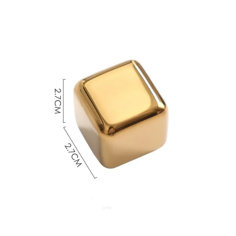 Funki Buys | Whisky Stones | Gold Stainless Steel Reusable Ice Cubes