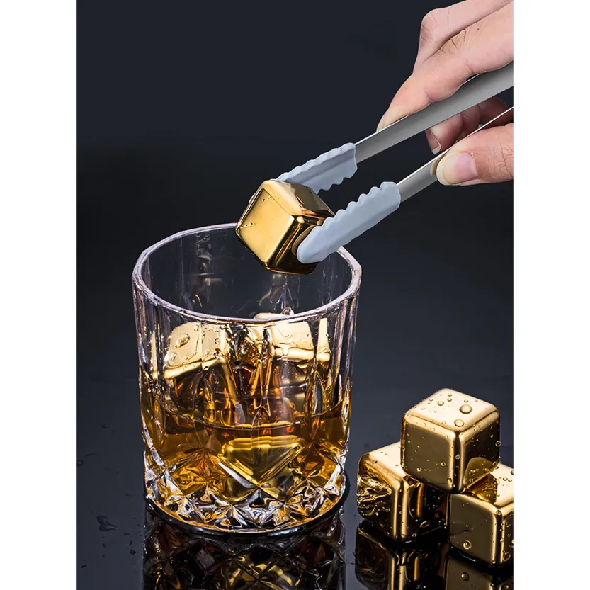 Funki Buys | Whisky Stones | Gold Stainless Steel Reusable Ice Cubes