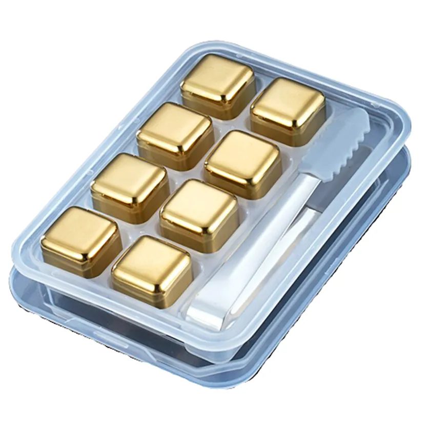 Funki Buys | Whisky Stones | Gold Stainless Steel Reusable Ice Cubes