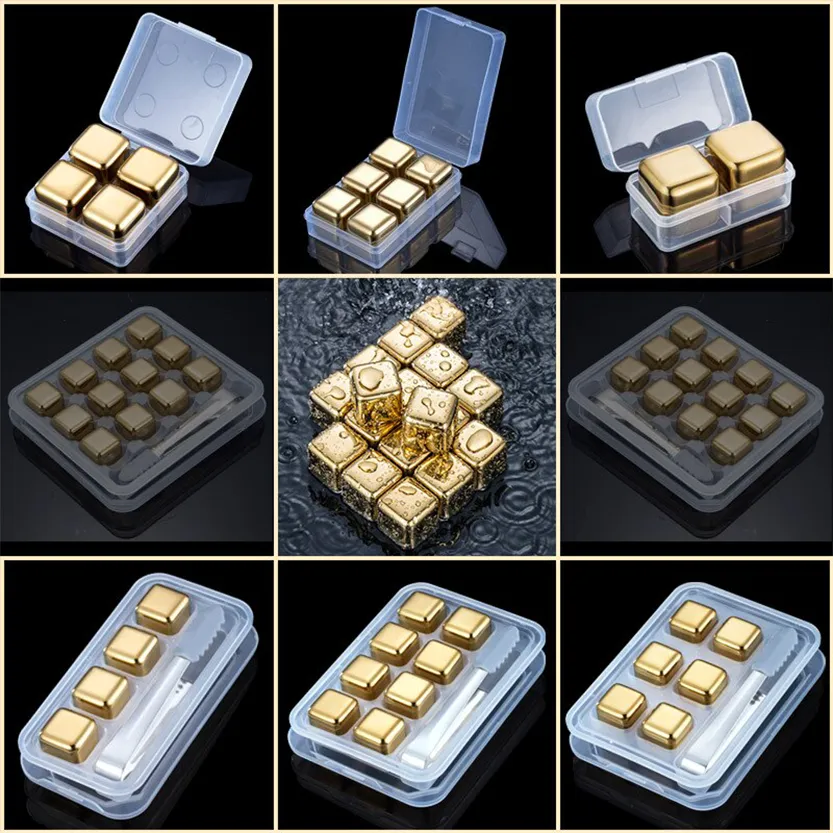Funki Buys | Whisky Stones | Gold Stainless Steel Reusable Ice Cubes
