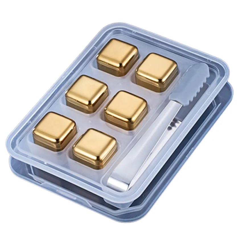 Funki Buys | Whisky Stones | Gold Stainless Steel Reusable Ice Cubes