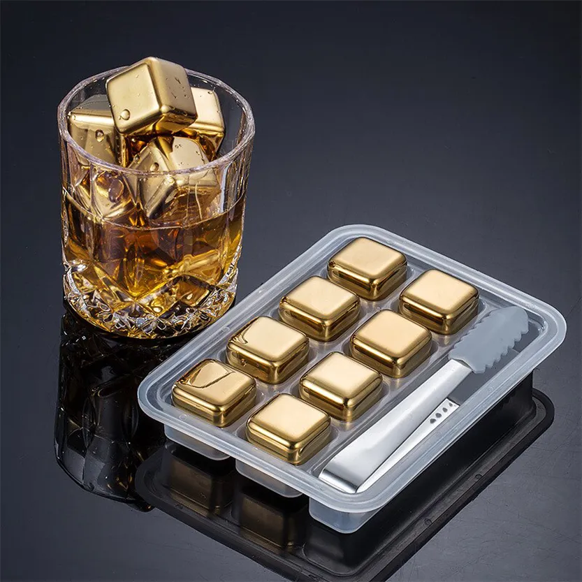 Funki Buys | Whisky Stones | Gold Stainless Steel Reusable Ice Cubes