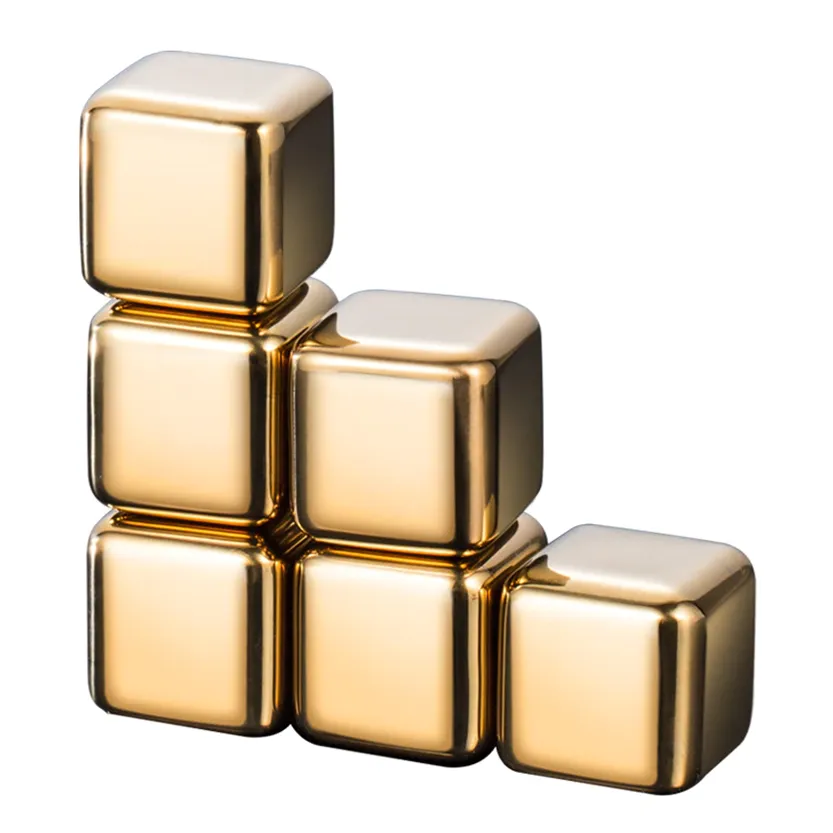 Funki Buys | Whisky Stones | Gold Stainless Steel Reusable Ice Cubes