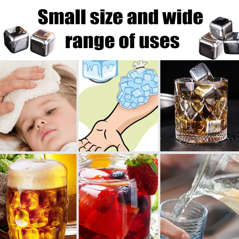 Funki Buys | Whisky Stones | Reusable Ice Cubes Set | Stainless Steel