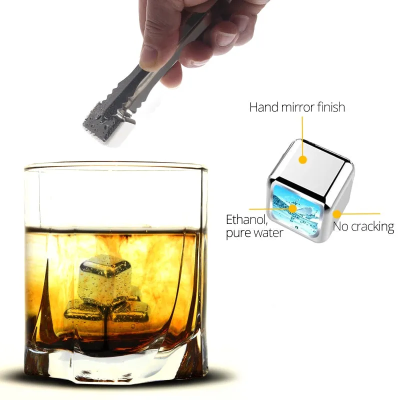 Funki Buys | Whisky Stones | Reusable Ice Cubes Set | Stainless Steel
