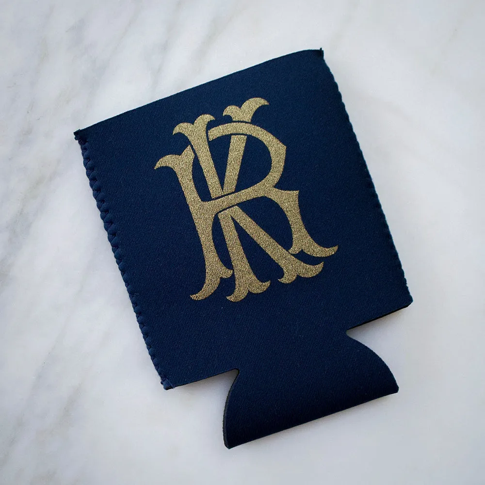 Gold Monogram Personalized Can Coolers