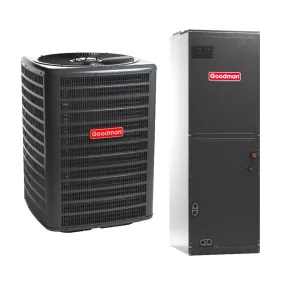 Goodman 1.5 Ton 15.2 SEER2 System: Heat Pump Condenser Model GLZS4BA1810, Air Handler Model: AMST24BU1300