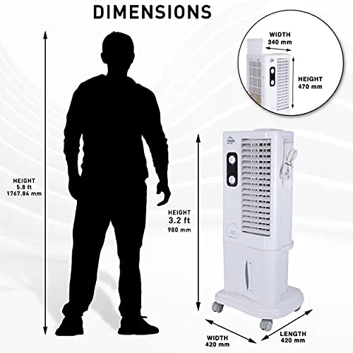 HAVAI Desert Tower Cooler with Blower, 22 L, White