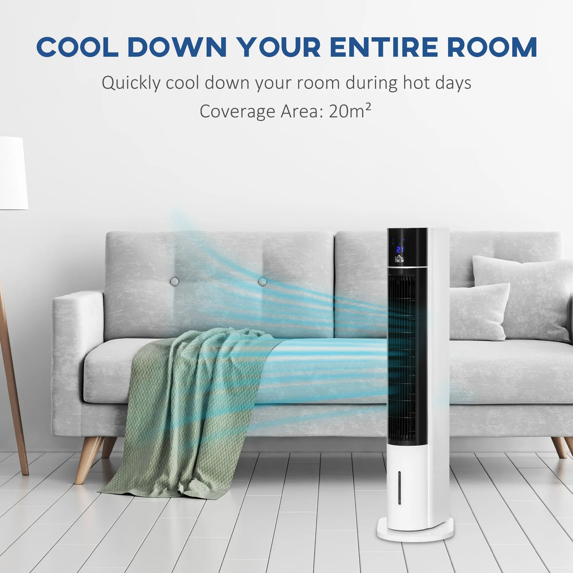 HOMCOM 4-In-1 7000 BTU Air Conditioner Portable AC Unit for Cooling Dehumidifying Ventilating for Room up to 15m², with Remote Controller, 24H Timer, Window Mount Kit, R290, A Energy Efficiency