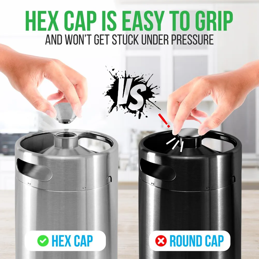 Homebrew  Double Wall Mini Keg Beer Dispenser - 128 Oz. Double Wall Mini Keg With Cap Spear, Metal Tap Co2 Aluminum Regulator System