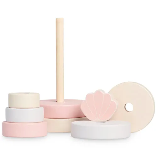 Jollein Wooden Stacking Tower Shell Pink