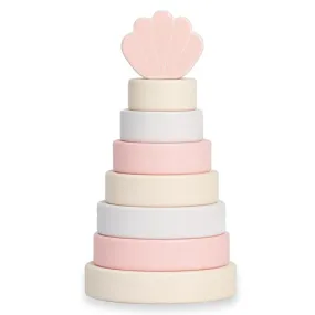 Jollein Wooden Stacking Tower Shell Pink
