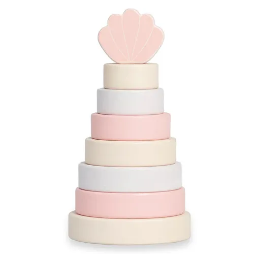 Jollein Wooden Stacking Tower Shell Pink
