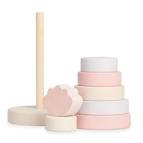 Jollein Wooden Stacking Tower Shell Pink