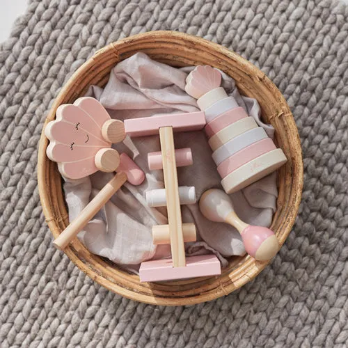 Jollein Wooden Stacking Tower Shell Pink