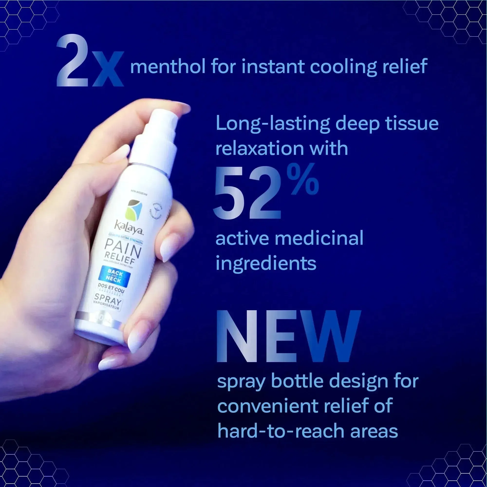 KaLaya Cooling Pain Relief Spray for Back & Neck, Extra Strength [Pack of 5]