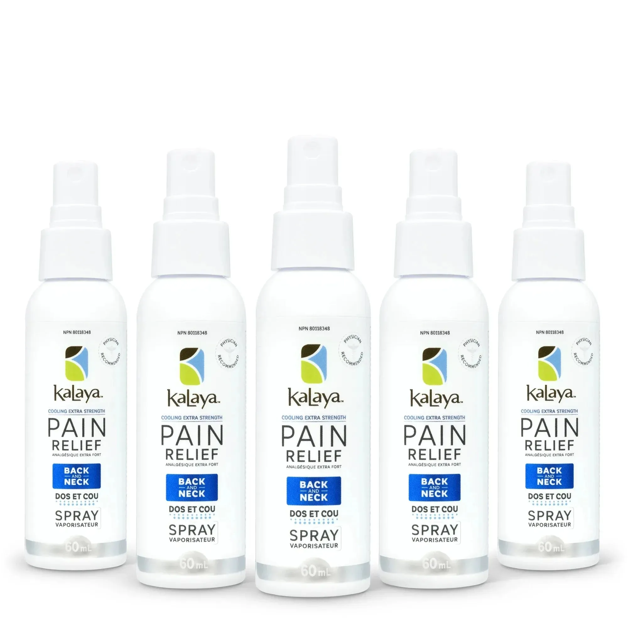 KaLaya Cooling Pain Relief Spray for Back & Neck, Extra Strength [Pack of 5]