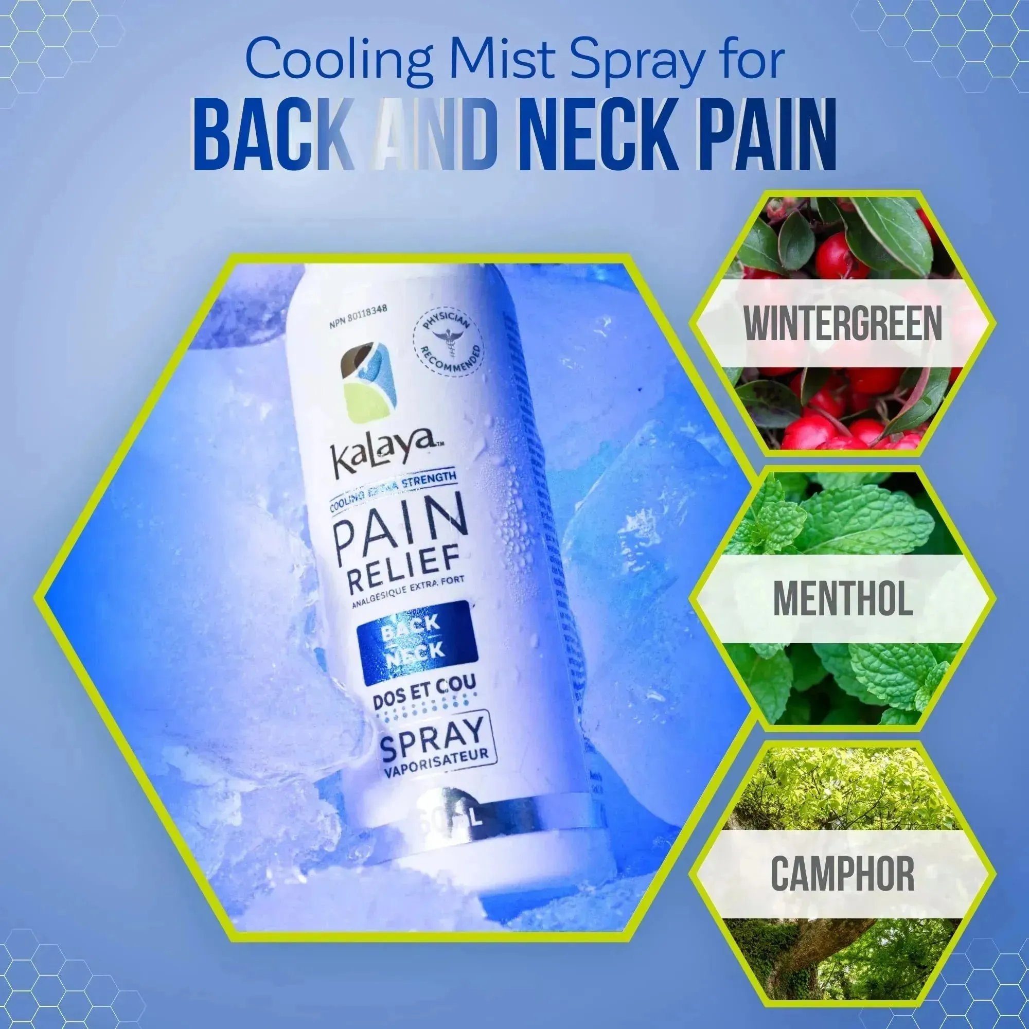 KaLaya Cooling Pain Relief Spray for Back & Neck, Extra Strength [Pack of 5]