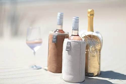 KYWIE Wine Chiller, Insulated Sheep Skin Wine Bottle Sleeve for Red & White Bottles 700mL – Pink Suede