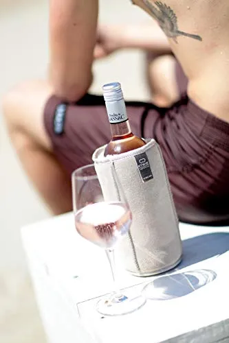KYWIE Wine Chiller, Insulated Sheep Skin Wine Bottle Sleeve for Red & White Bottles 700mL – Pink Suede