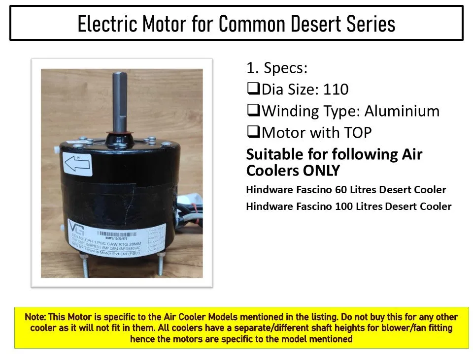 Main/Electric Motor - For Hindware Fascino 60 Litre Desert Cooler