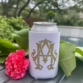 Monogrammed White Can Coolers