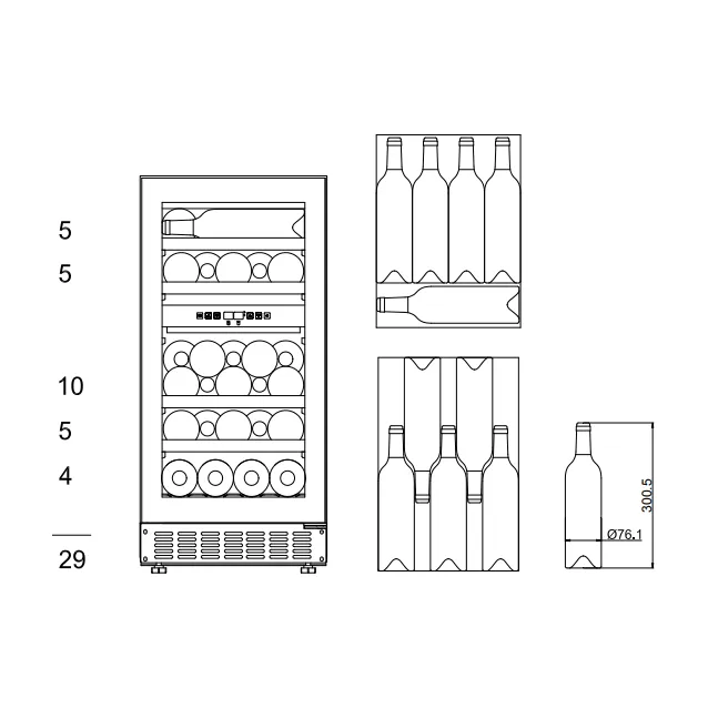 mQuvée - 400mm - Undercounter Wine Fridge - WineCave 700 40D - Anthracite Black