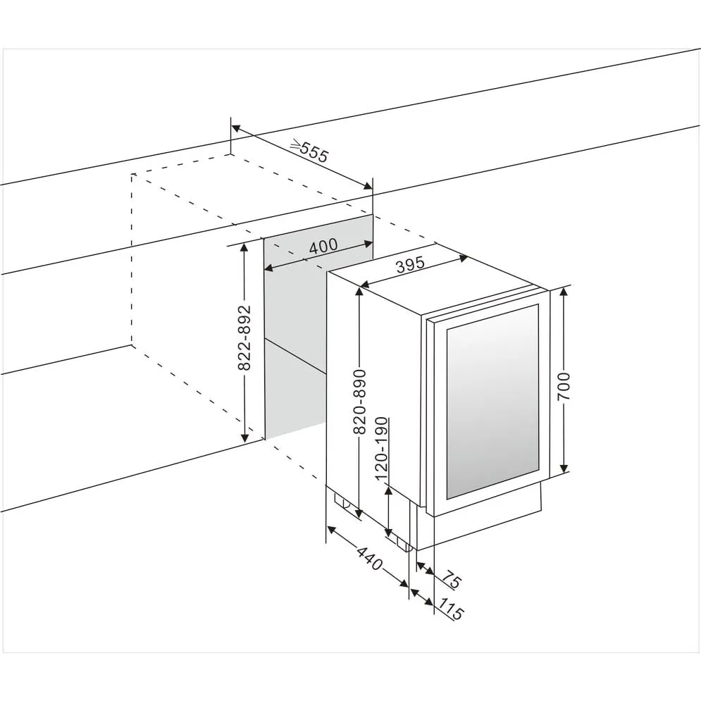 mQuvée - 400mm - Undercounter Wine Fridge - WineCave 700 40D Stainless
