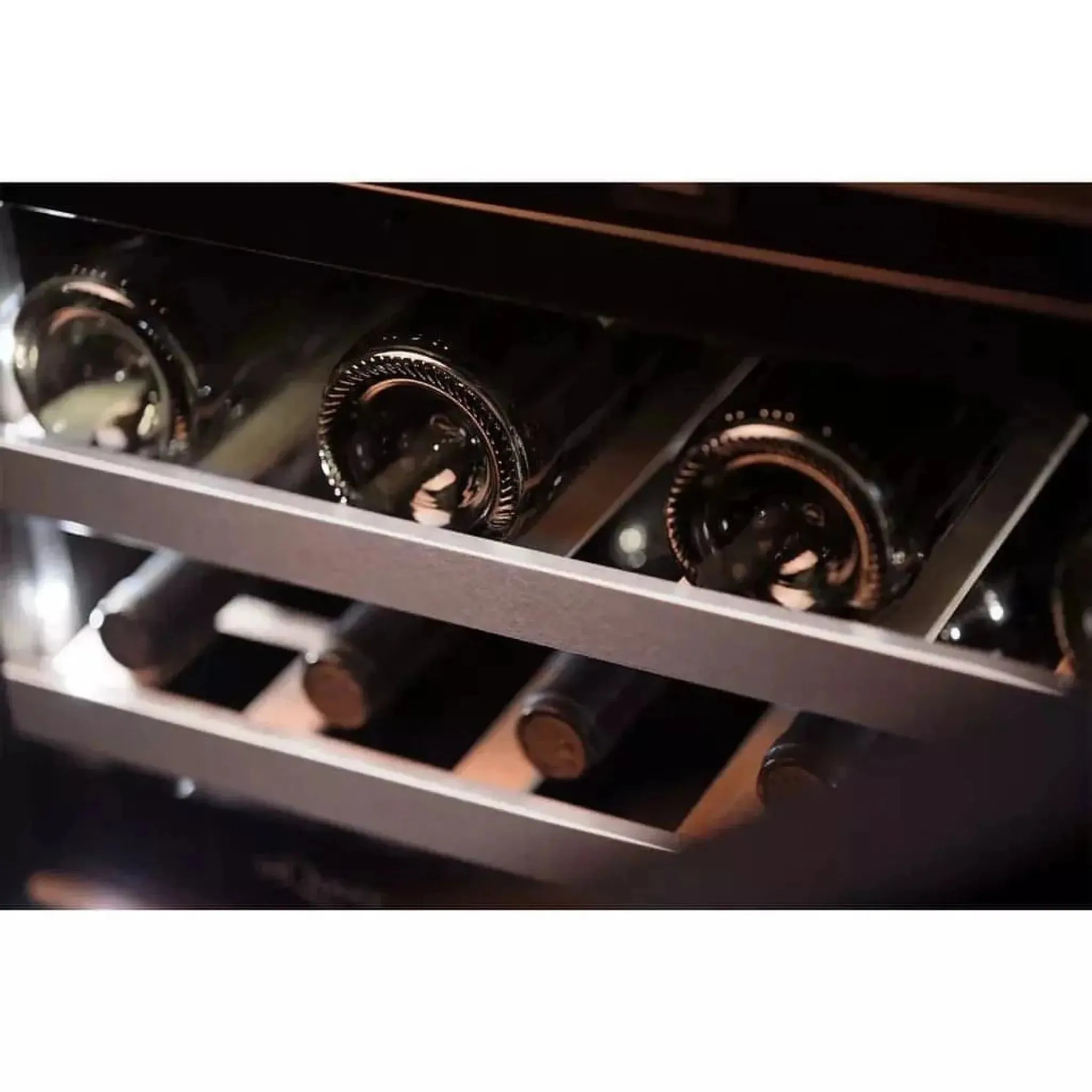mQuvée - 600mm - Undercounter Wine Fridge - WineCave 700 60D Fullglass Black - Push/Pull - 700mm Door Height