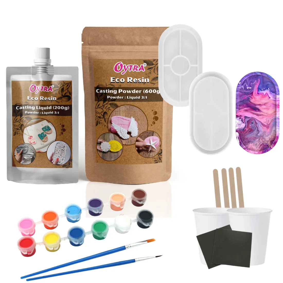 Oytra Eco Pour Resin Casting Powder and Liquid 800 Grams