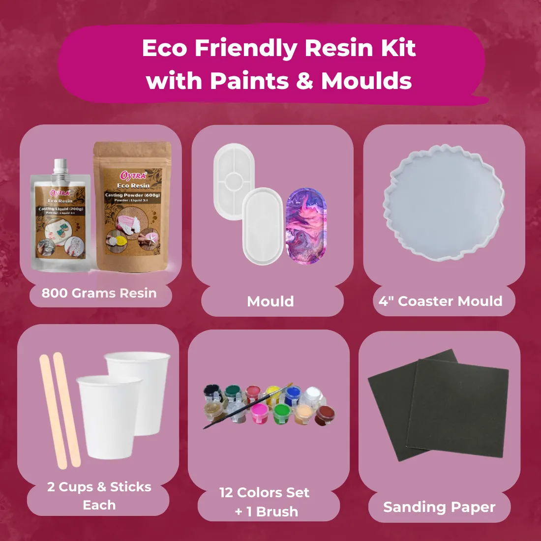 Oytra Eco Pour Resin Casting Powder and Liquid Art Kit