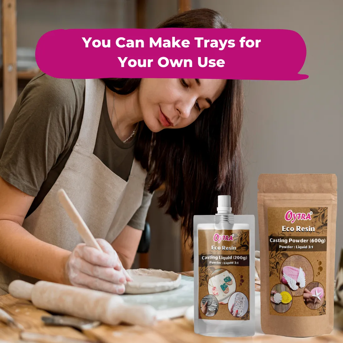 Oytra Eco Pour Resin Casting Powder and Liquid Art Kit