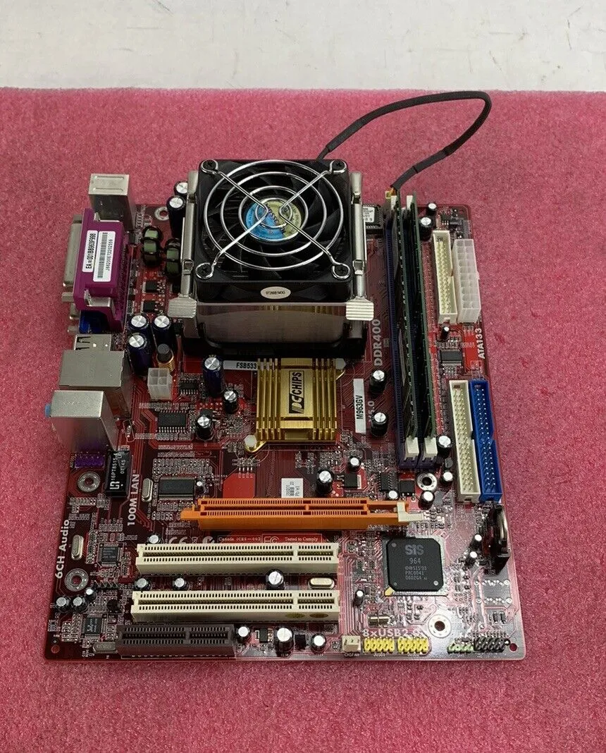 PC Chips M963GU Motherboard Intel Pentium 4 2.8GHz 736MB RAM No I/O Shield