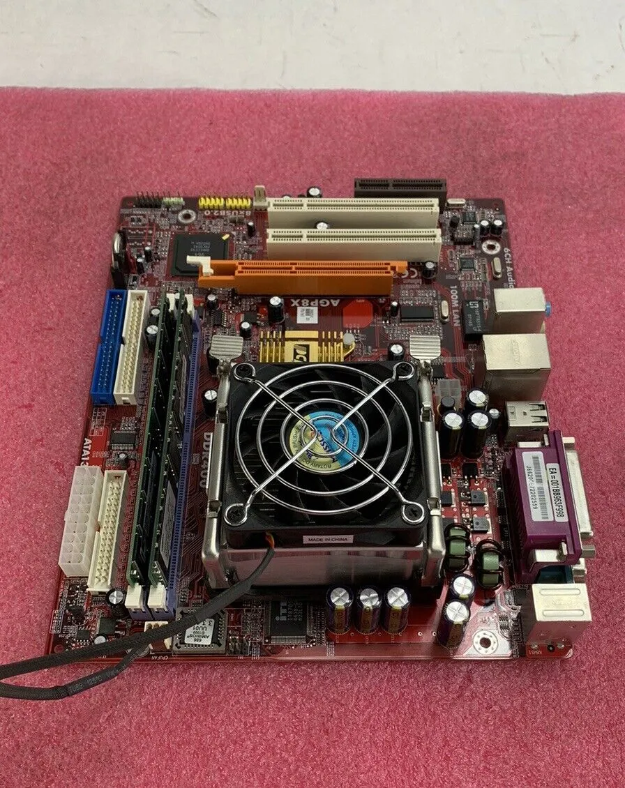 PC Chips M963GU Motherboard Intel Pentium 4 2.8GHz 736MB RAM No I/O Shield