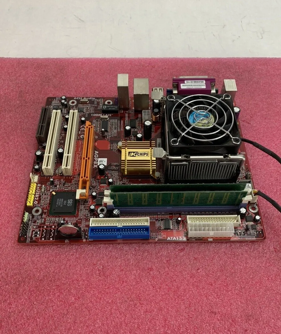 PC Chips M963GU Motherboard Intel Pentium 4 2.8GHz 736MB RAM No I/O Shield