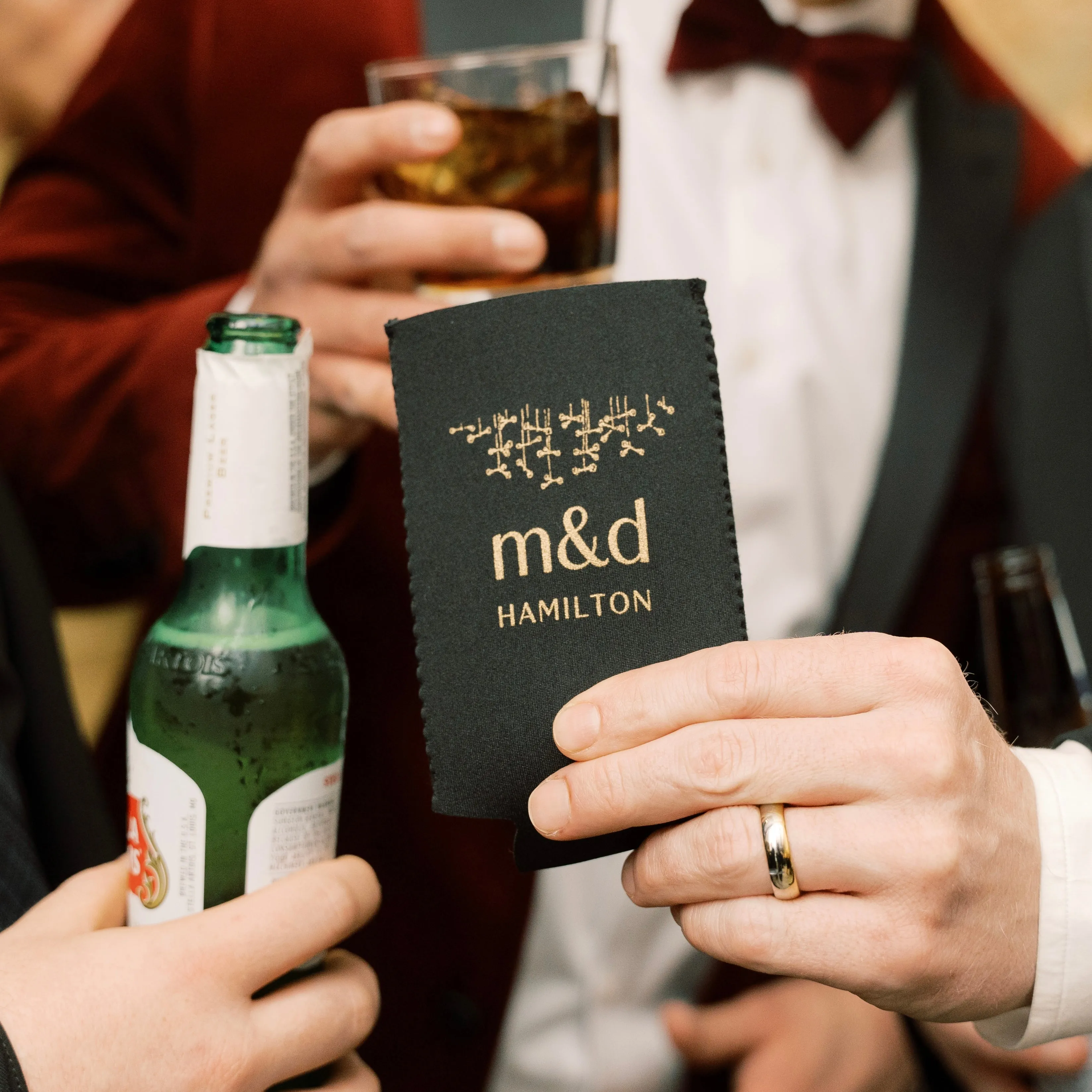Personalized Black Neoprene Can Coolers