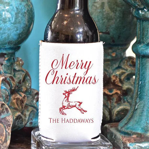 Personalized Christmas Can Coolers