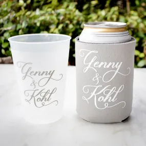 Personalized Couple's Name Can Coolers